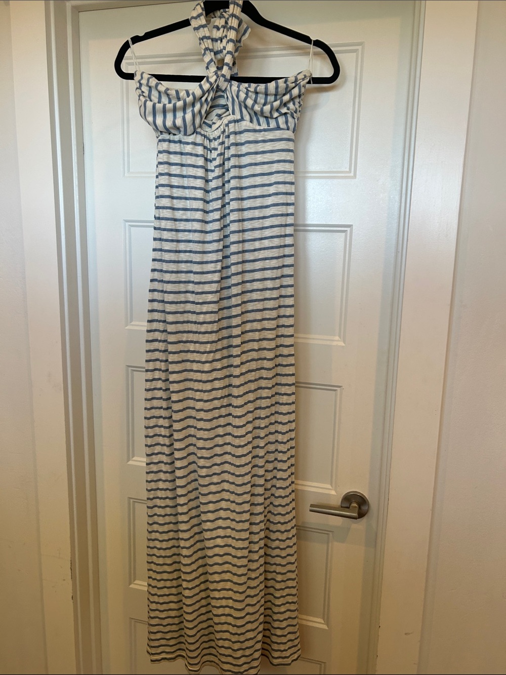 Splendid Blue and Cream Striped Maxi Dress